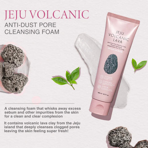 The Face Shop Jeju Volcanic Lava Anti Dust Pore Cleansing Foam - 140ml
