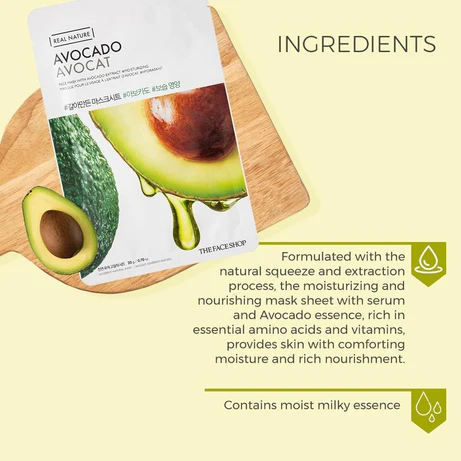 The Face Shop Real Nature Mask Sheet Avocado - 20g