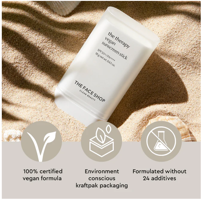 The Face Shop The Therapy Vegan Sunscreen Stick - 18g