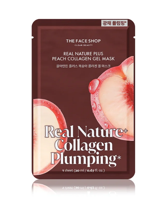Real Nature Plus Peach Collagen Gel Mask - 20ml