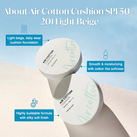The Face Shop Air Cotton Cushion 201 SPF50+ PA++++