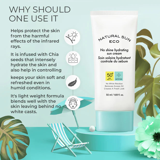 Natural Sun Eco No Shine Hydrating Sun Cream ( MATTIFYING) SPF 50- 30 ml