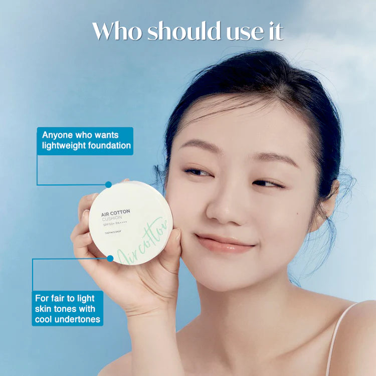 The Face Shop Air Cotton Cushion 203 NATURAL BEIGE SPF50+ PA++++