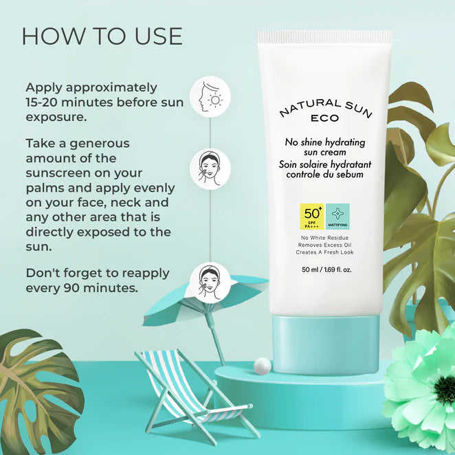 Natural Sun Eco No Shine Hydrating Sun Cream ( MATTIFYING) SPF 50- 30 ml