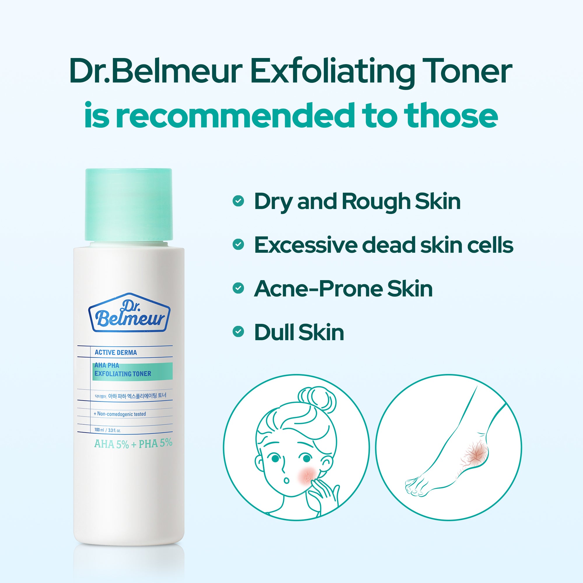 Dr Belmeur AHA/PHA Exfoliating Toner 100ml - Pore Refining Toner