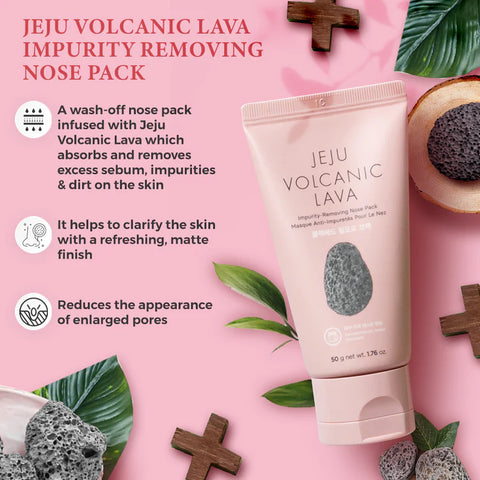 The Face Shop Jeju Volcanic Lava Impurity Removing Nose Pack - 50g