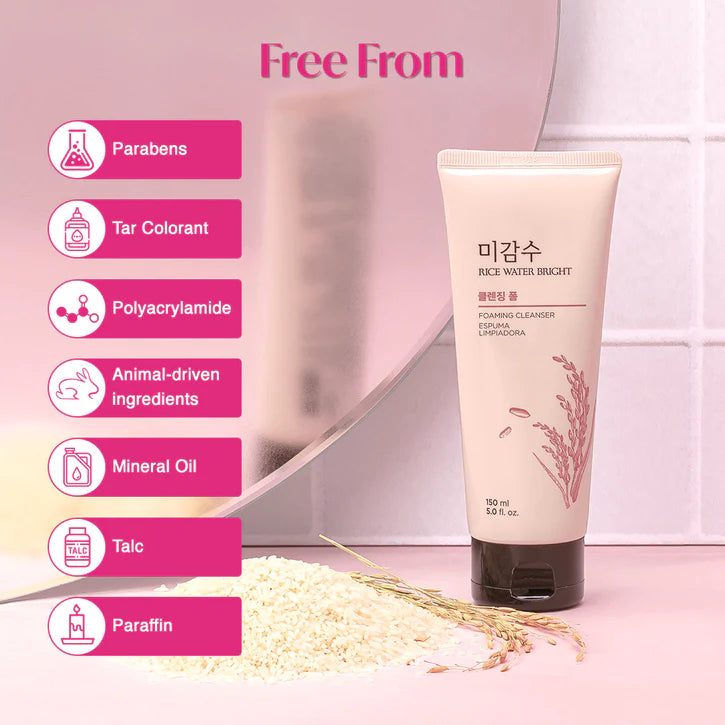 The Face Shop Rice Water Bright Foaming  Nettoyant Moussant Visage Cleanser ( Pink ) -150 ml