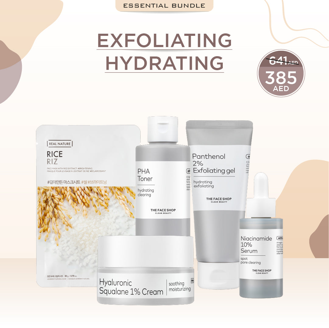 Bundle essentials for hydrating & exfoliating