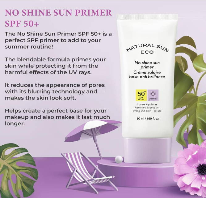 Natural Sun Eco No Shine Sun Primer (MATTIFYING) Spf50- 50 ml