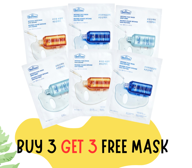 BUY 3 GET 3 FREE - Dr. Belmeur Intense Face Mask ( ASSORTED )