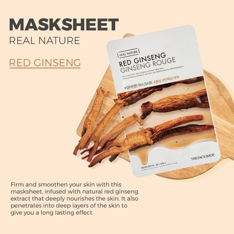 The Face Shop Real Nature Red Ginseng Face Mask Sheet - 20g