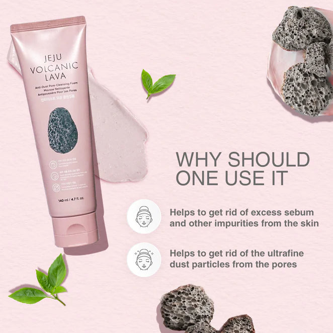 The Face Shop Jeju Volcanic Lava Anti Dust Pore Cleansing Foam - 140ml