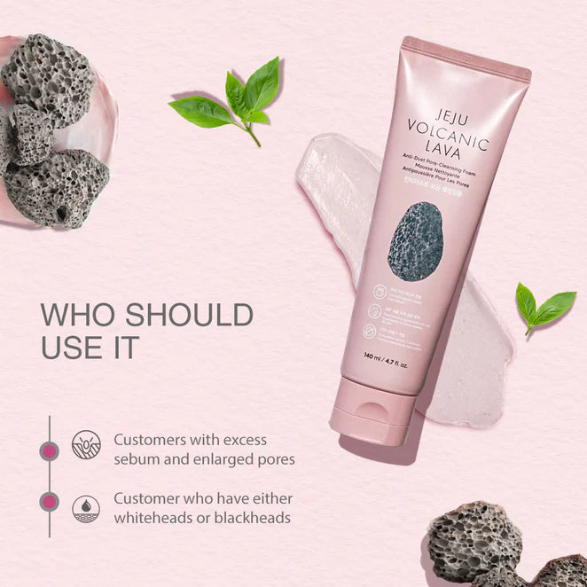 The Face Shop Jeju Volcanic Lava Anti Dust Pore Cleansing Foam - 140ml