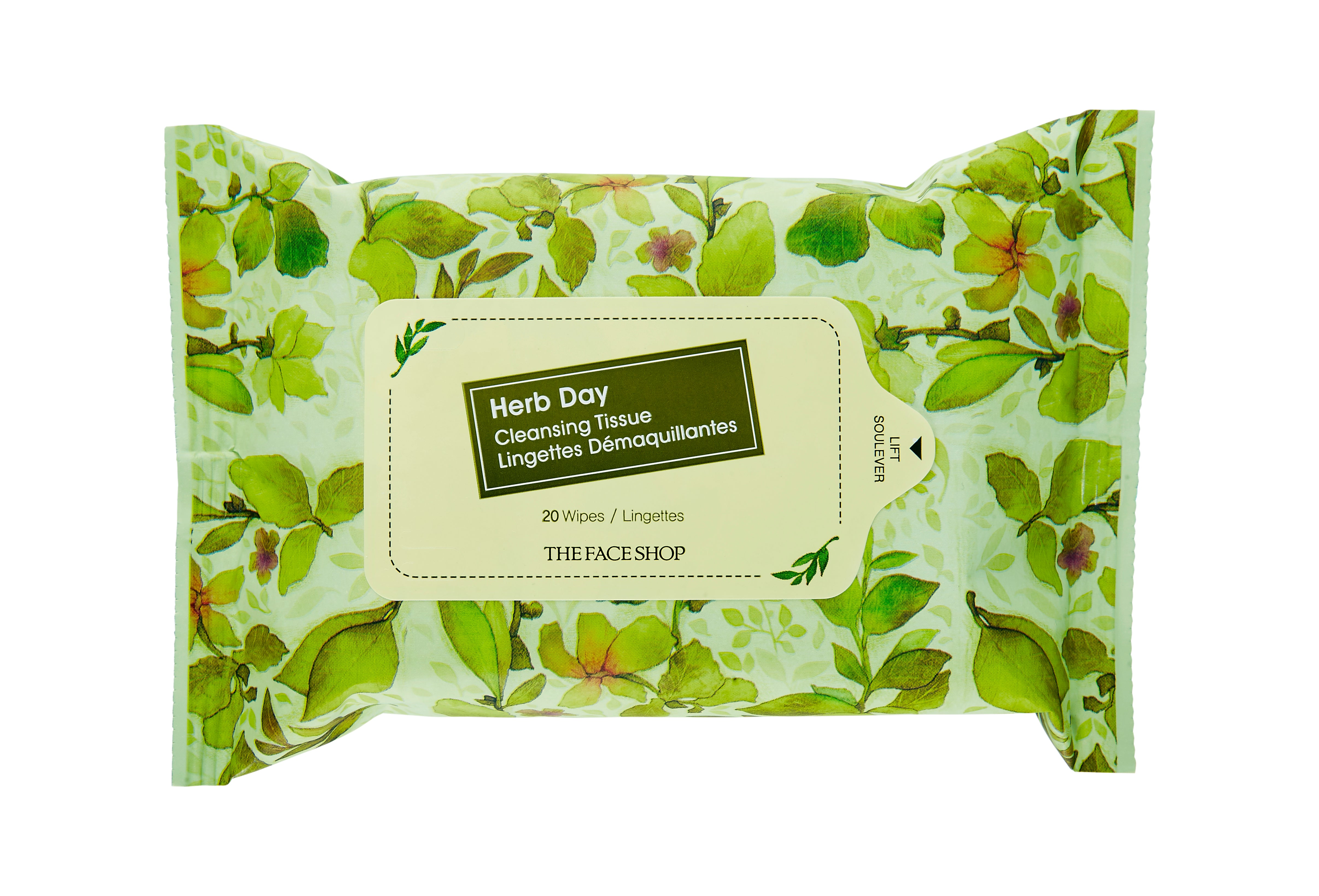 The Face Shop Herb Day Cleansing Wipes (20 Wipes)