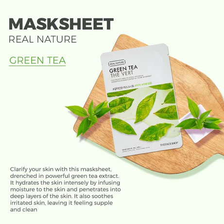 The Face Shop Real Nature Mask Sheet Green Tea Face - 20g