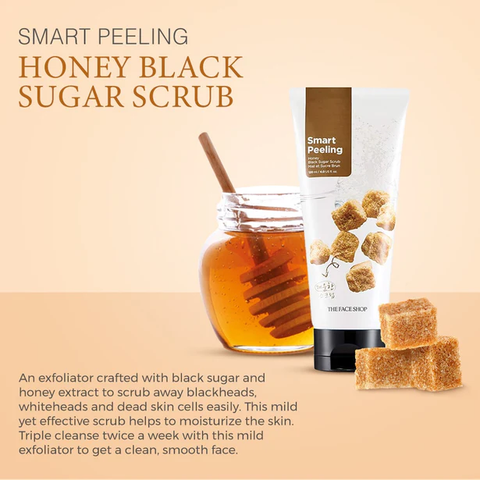 The Face Shop Smart Peeling Honey Black Sugar Scrub - 120ml
