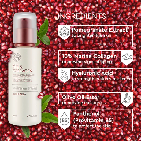 The Face Shop Pomegranate & Collagen Volume Lifting Serum - 80ml