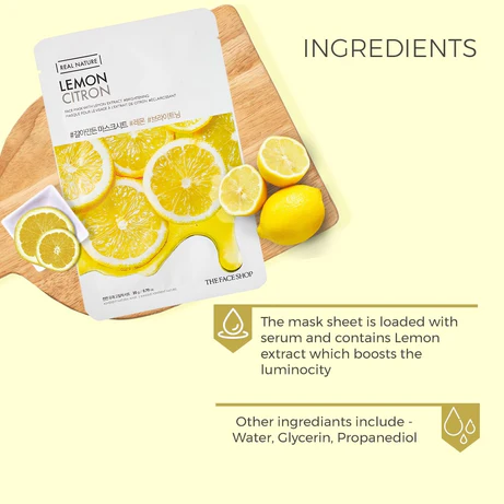 The Face Shop Real Nature Mask Sheet Lemon - 20g