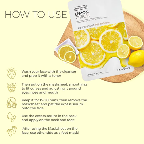The Face Shop Real Nature Mask Sheet Lemon - 20g