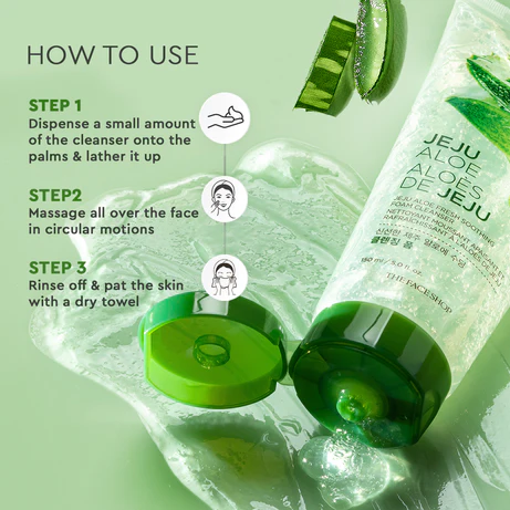 The Face Shop Jeju Aloe Fresh Soothing Foam Cleanser - 150ml