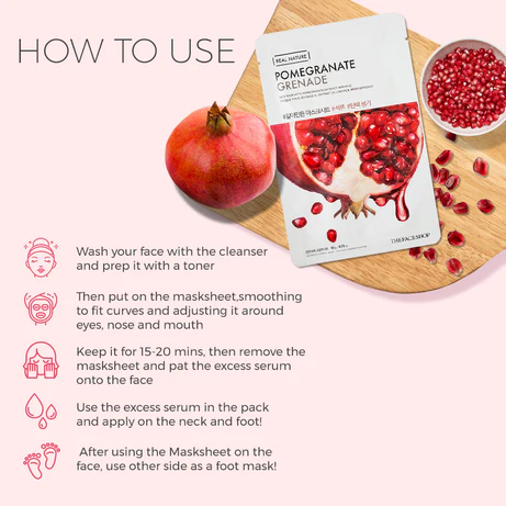 The Face Shop Real Nature Mask Sheet Pomegranate - 20g