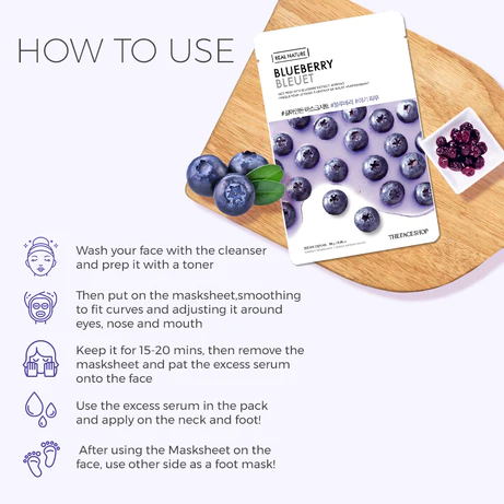 The Face Shop Real Nature Face Mask Blueberry - 20g