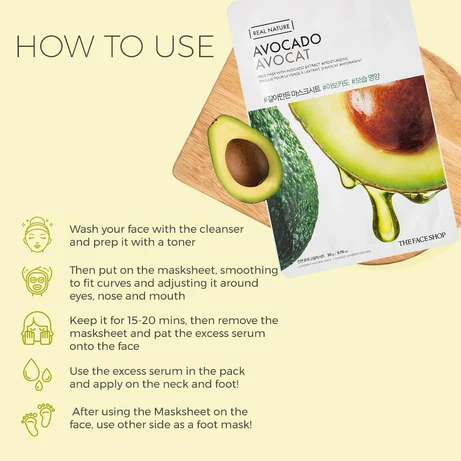 The Face Shop Real Nature Mask Sheet Avocado - 20g