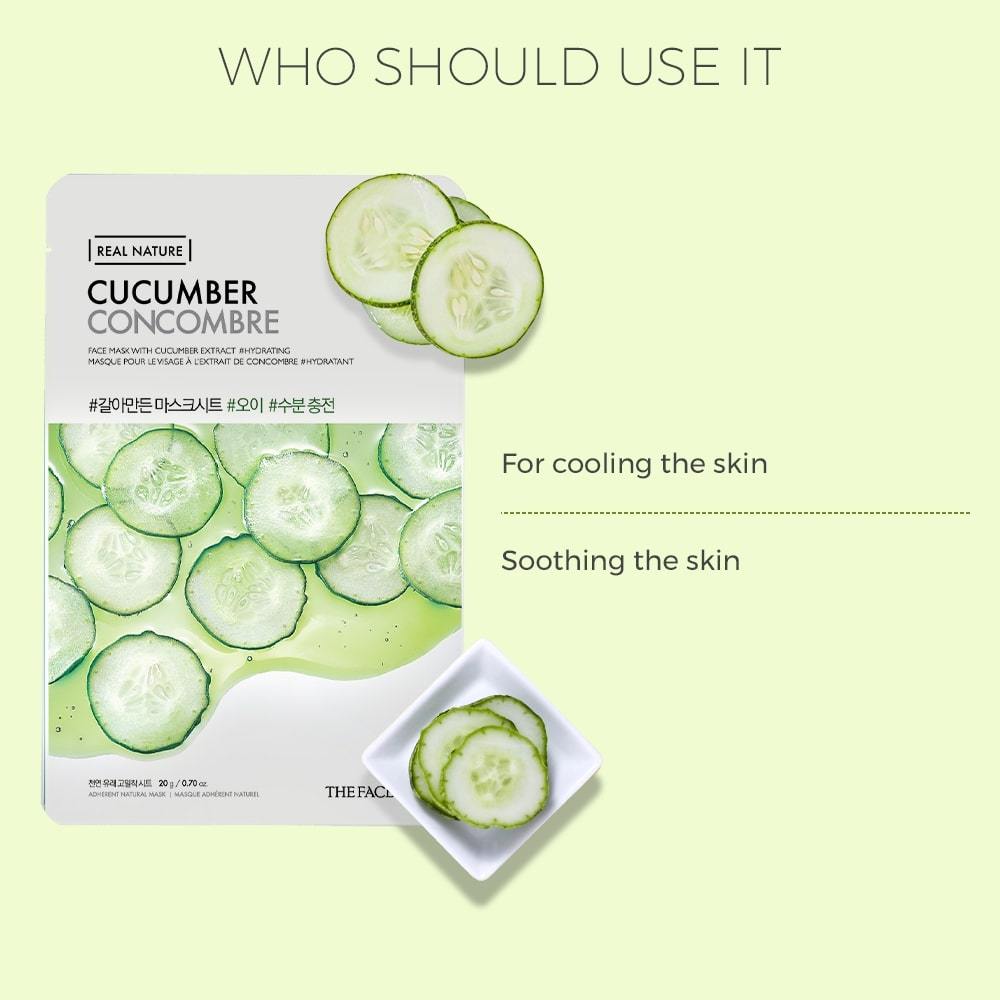 The Face Shop Real Nature Mask Sheet Cucumber - 20g