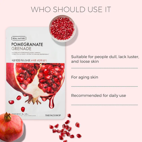 The Face Shop Real Nature Mask Sheet Pomegranate - 20g