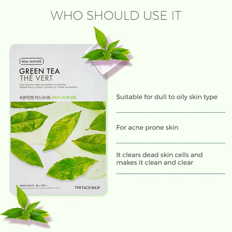 The Face Shop Real Nature Mask Sheet Green Tea Face - 20g