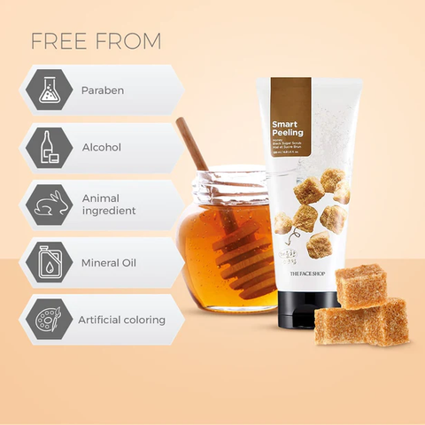 The Face Shop Smart Peeling Honey Black Sugar Scrub - 120ml